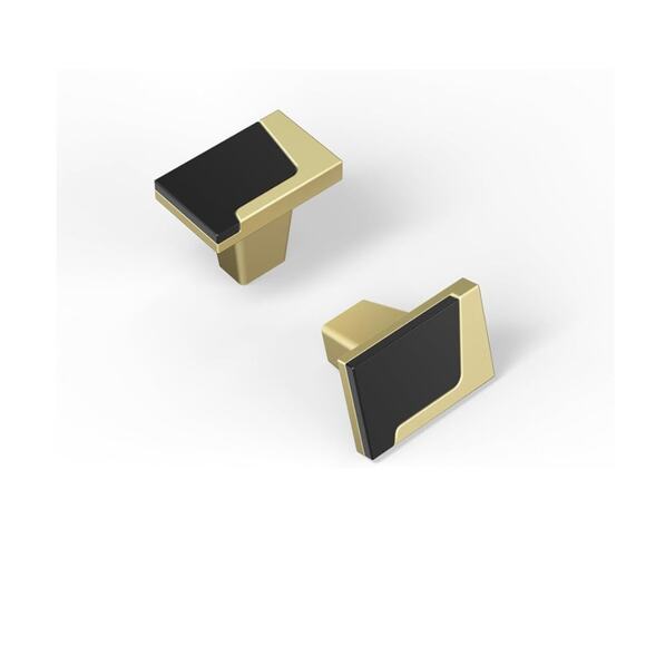 Modern Square Gold and Pewter Cabinet Pulls 20 Count Knobs - Picture 1 of 9